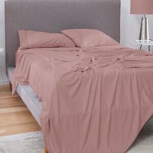 Bedgear Blush Pink Basic Comfort Lightweight Breathable Queen Bed Sheet Set
